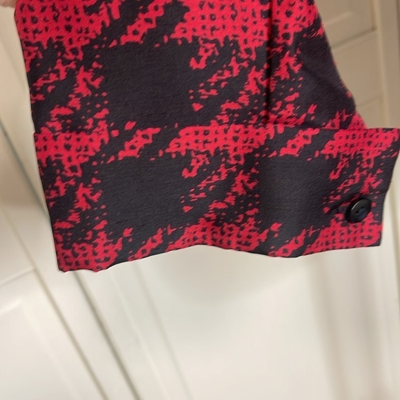 ICE Women’s Red Buffalo Plaid Silk Wrap Blazer Long Sleeve Size 12 - Picture 4 of 10